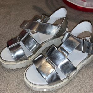Silver Platform Sandals